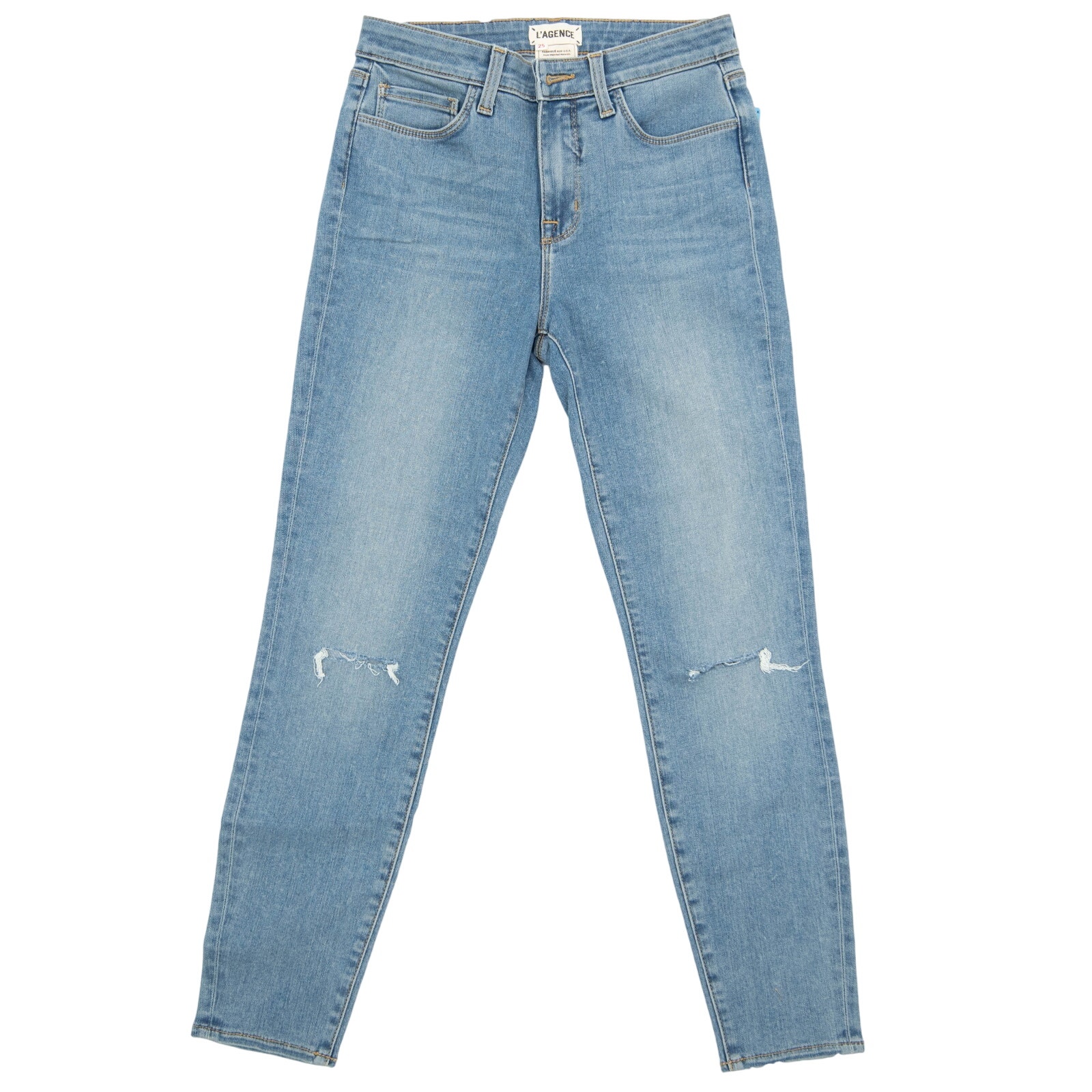 L'agence Mid-Rise Distressed Skinny Jeans Size 25
